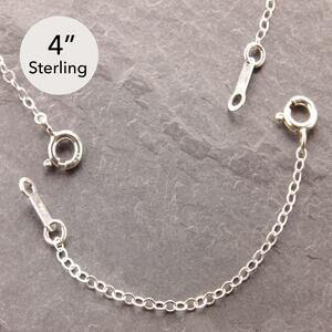 NEW 4” Sterling Silver Chain Extender, necklace adjuster 13-1sf-sp
